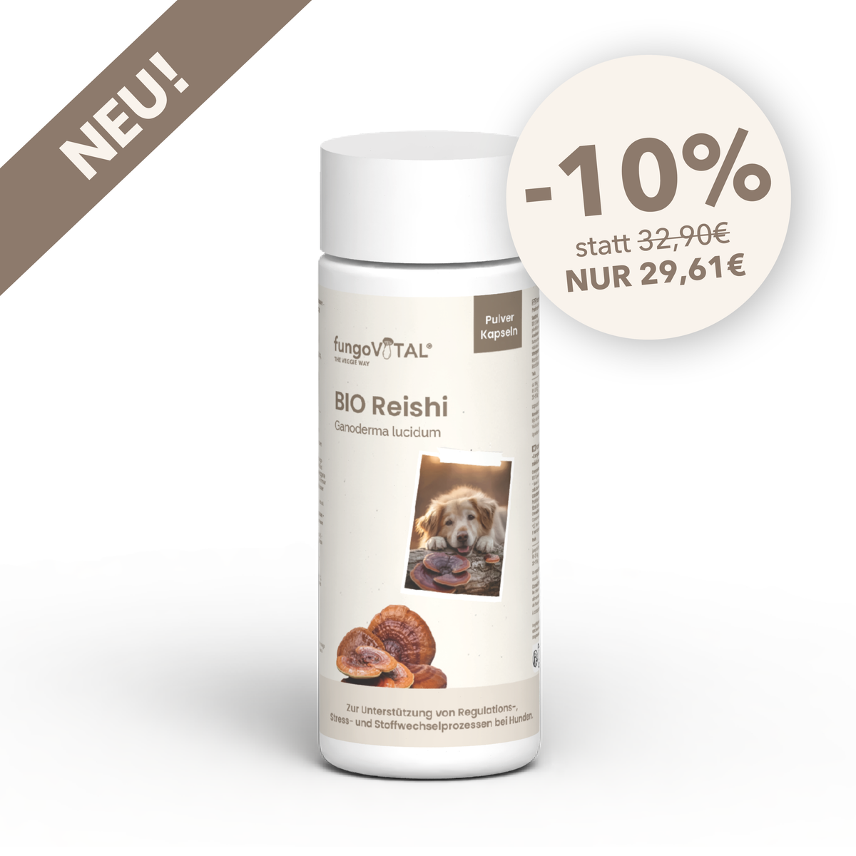 10% fungoVITAL BIO Reishi Pulver Kapseln